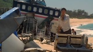 Plane wreckage on a beach in Lost