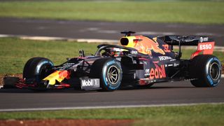 Max Verstappen drove the Red Bull Racing RB16 at Silverstone