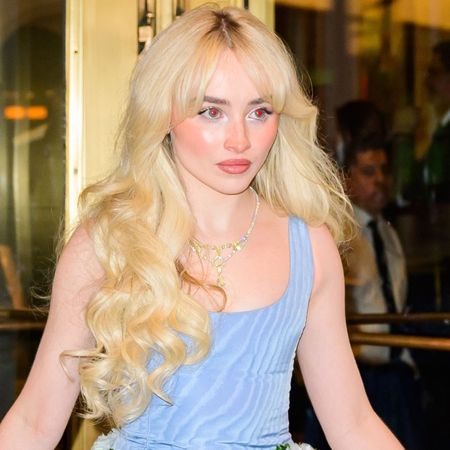 sabrina carpenter wears a blue mini dress at the 2024 met gala after-party