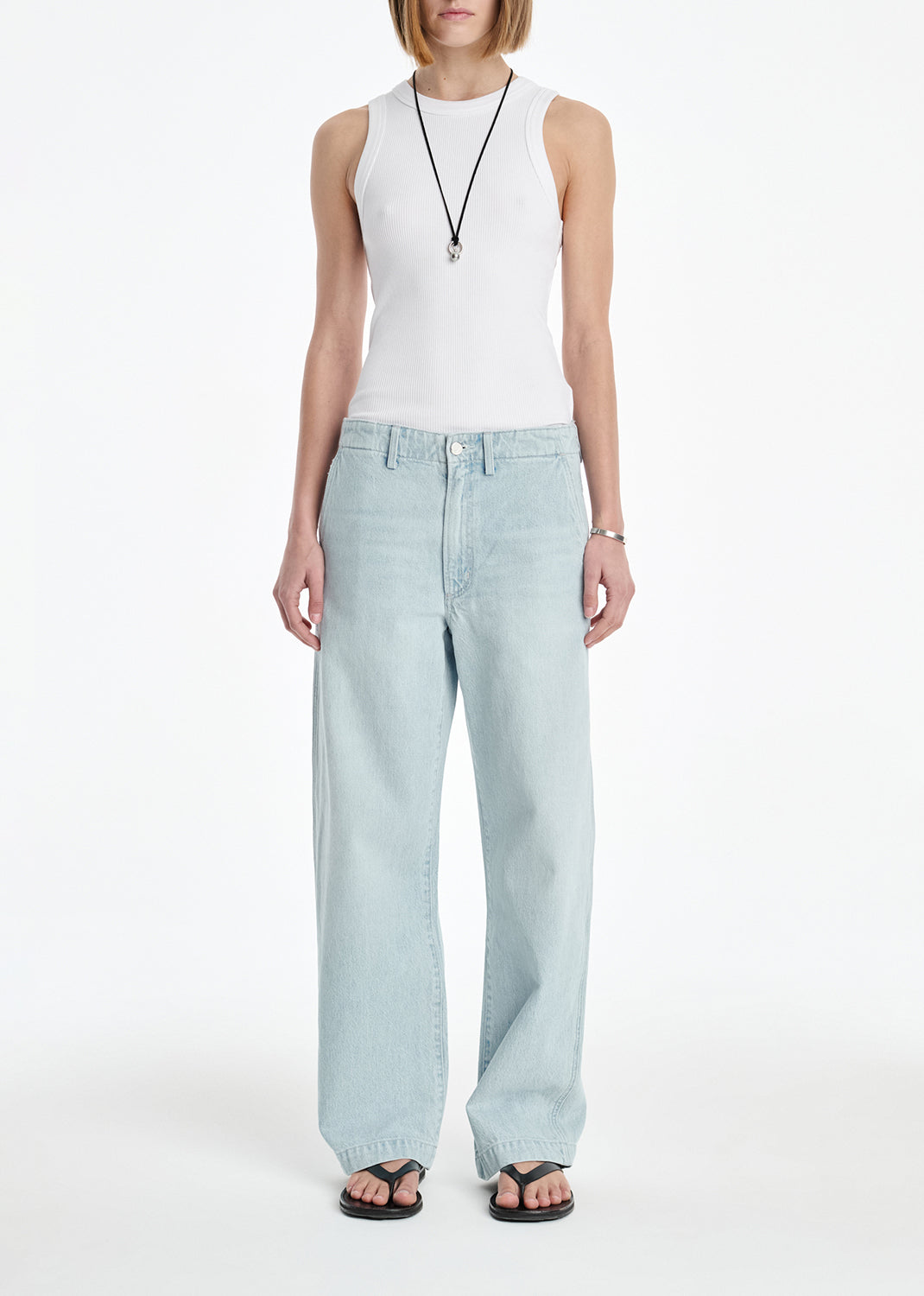 Agolde X Maria Mcmanus Trouser Wide Leg Jean in Washed Pale Indigo - 23 / Washed Pale Indigo