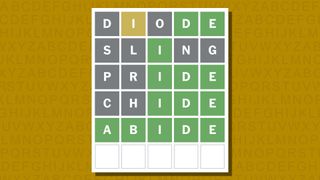 Wordle answer 1004 on a yellow background