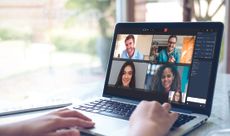 Videoconferencing on a laptop