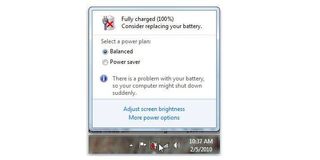 Microsoft battery warning