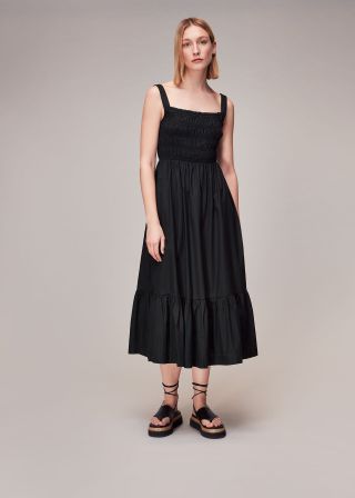 Greta Ruched Poplin Dress