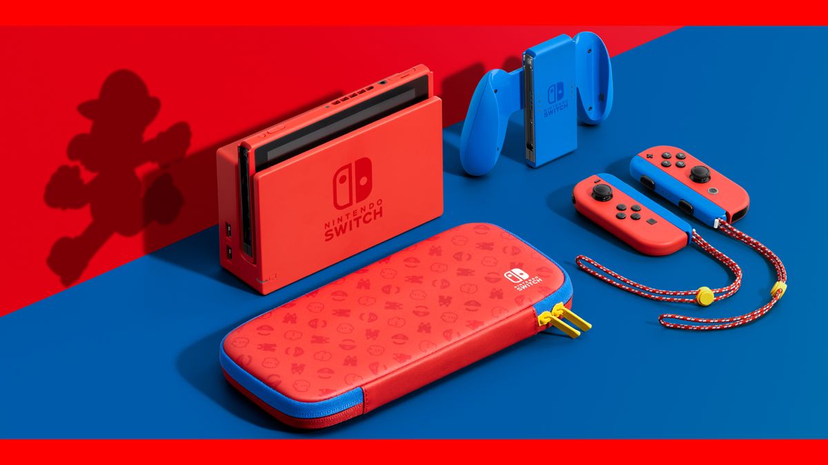 Nintendo Switch Mario Red and Blue console accessories