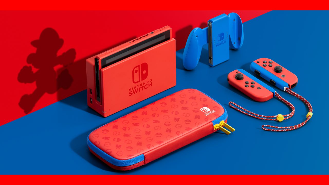 Nintendo Switch Mario Red and Blue console accessories