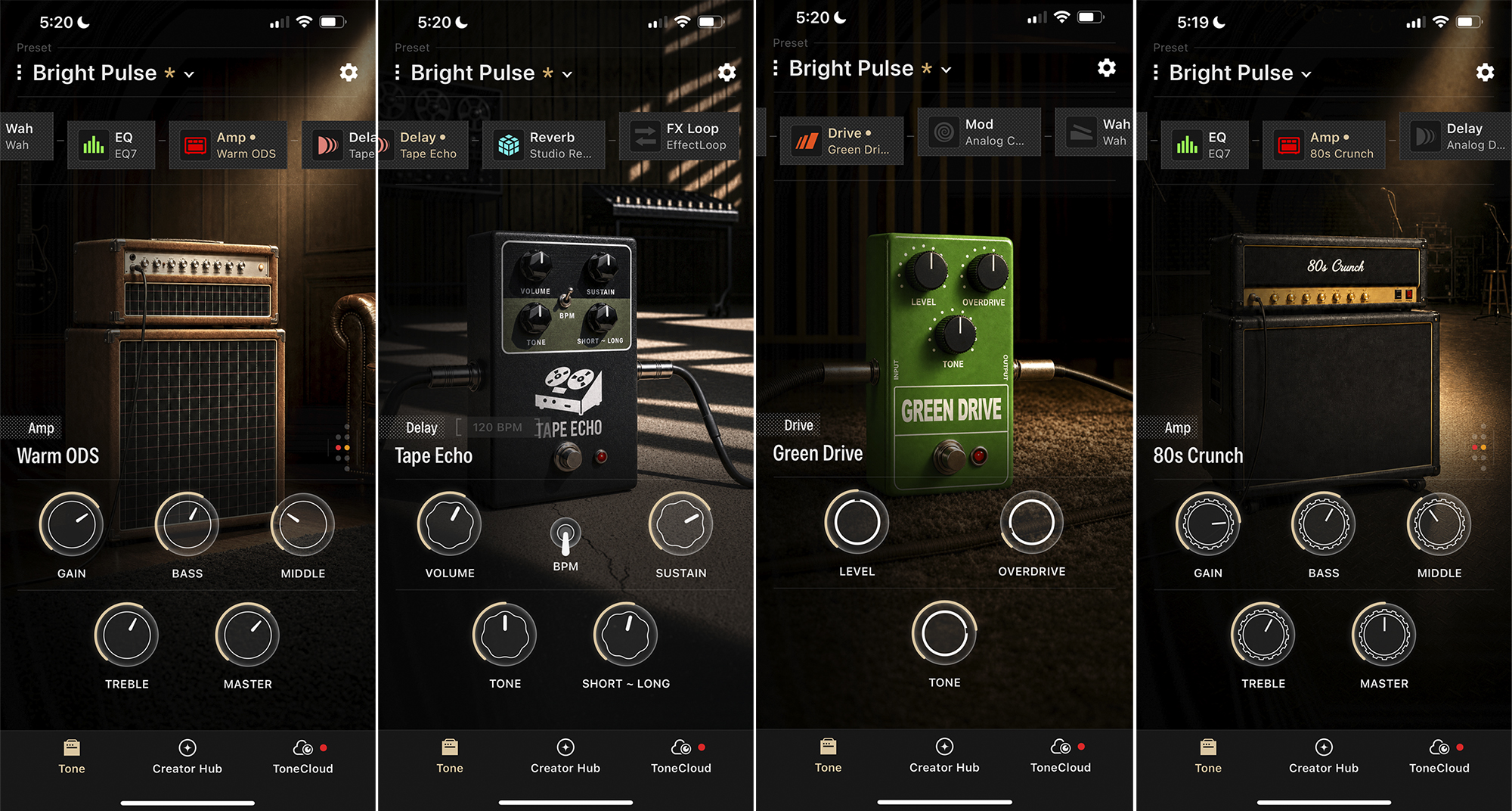 A photo montage showing the Tone View option in the Reactor App