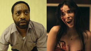 Chiwetel Ejiofor as Clark in the yellow tinge of The Backrooms (2026), Inde Navarrette as Nikki in Obsession (2026).