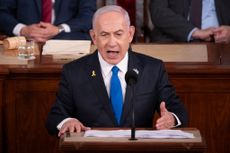 Israeli Prime Minister Benjamin Netanyahu speaks to a joint meeting of Congress at the US Capitol 