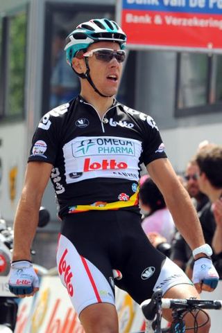 Philippe Gilbert (Omega Pharma-Lotto) has won stage 4 and extends his overall GC lead.
