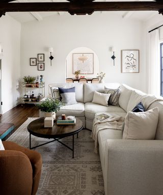 Modern Spanish living room with a large sectional sofa