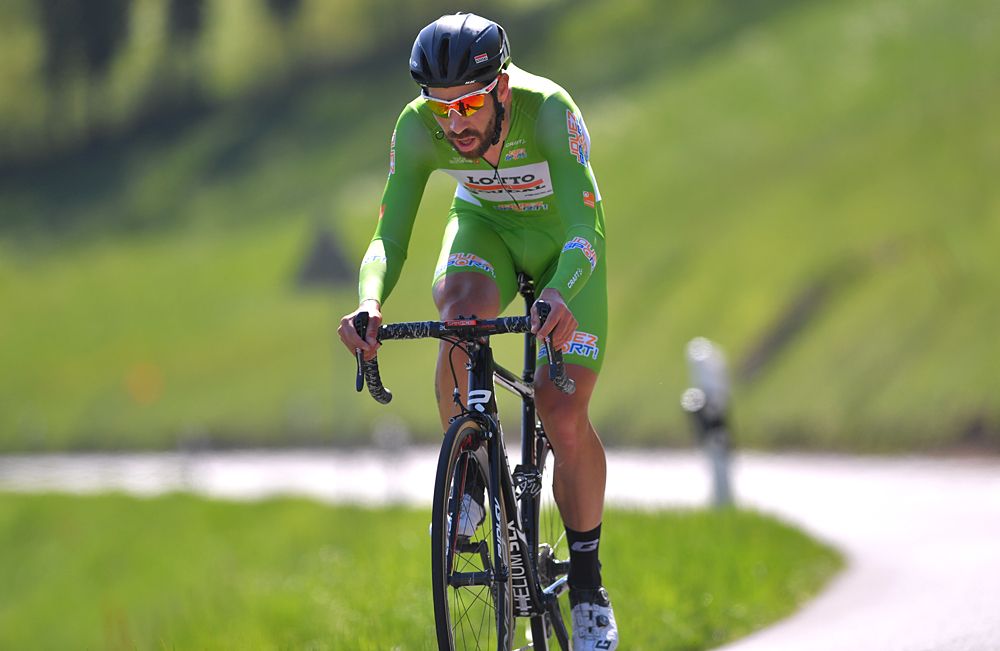 Thomas De Gendt of Belgium and Team Lotto Soudal Green Sprint Jersey