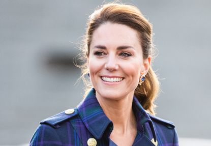 Kate Middleton, Duchess of Cambridge arrives to host NHS Charities Together and NHS staff at a unique drive-in cinema to watch a special screening of Disney’s Cruella at the Palace of Holyroodhouse on day six of their week-long visit to Scotland on May 26, 2021 in Edinburgh, Scotland