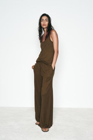 zara, Rustic Wide-Leg Trousers