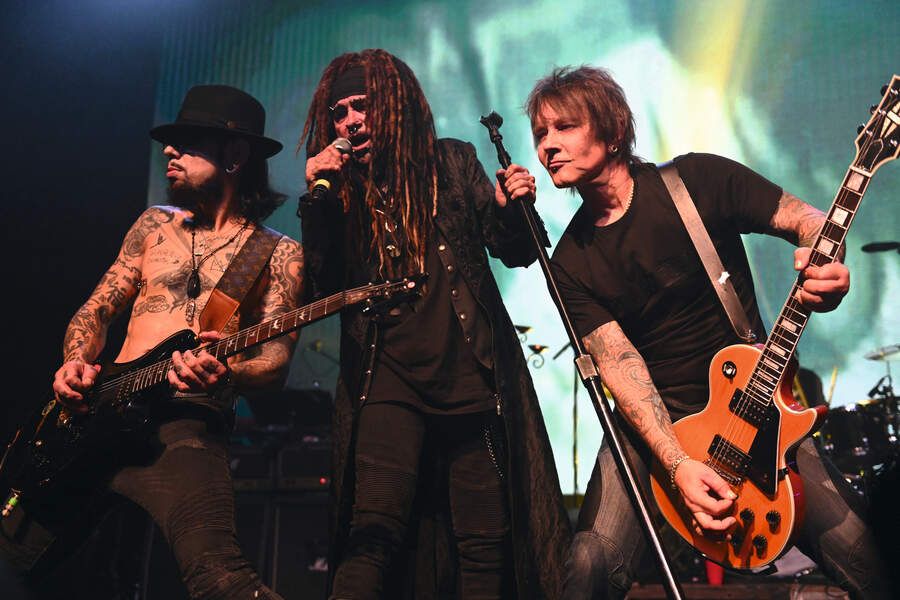 Musicians Dave Navarro, Al Jourgensen and Billy Morrison onstage at the second annual Above Ground concert benefiting MusiCares at The Fonda Theatre on September 16, 2019 in Los Angeles, California