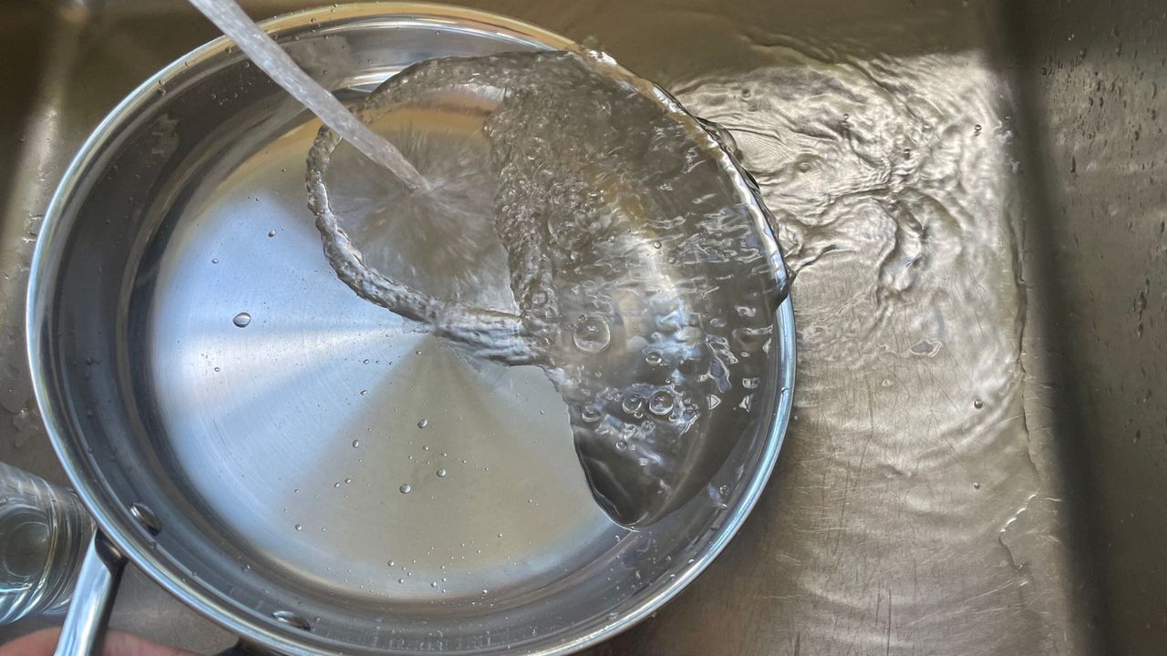 Le Creuset Stainless Steel Pan being tested in the kitchen