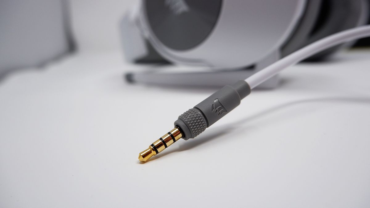 Corsair HS55 Stereo gaming headphones shot on a white background