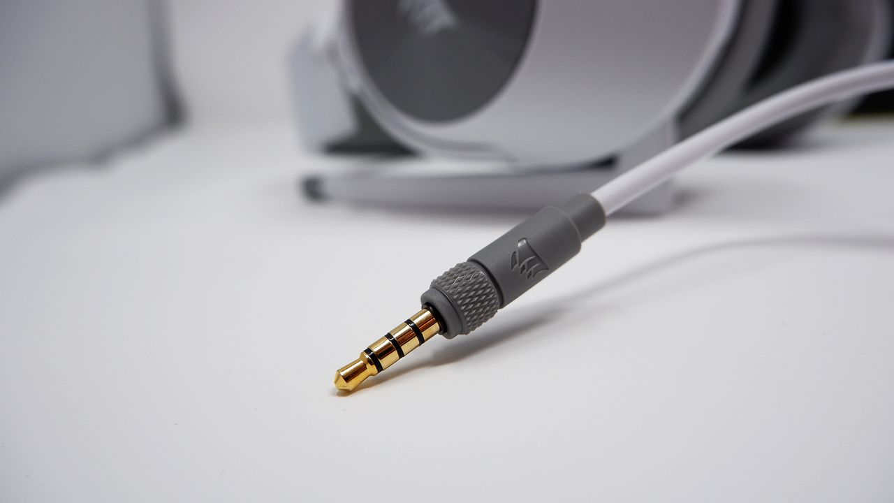Corsair HS55 Stereo gaming headphones shot on a white background