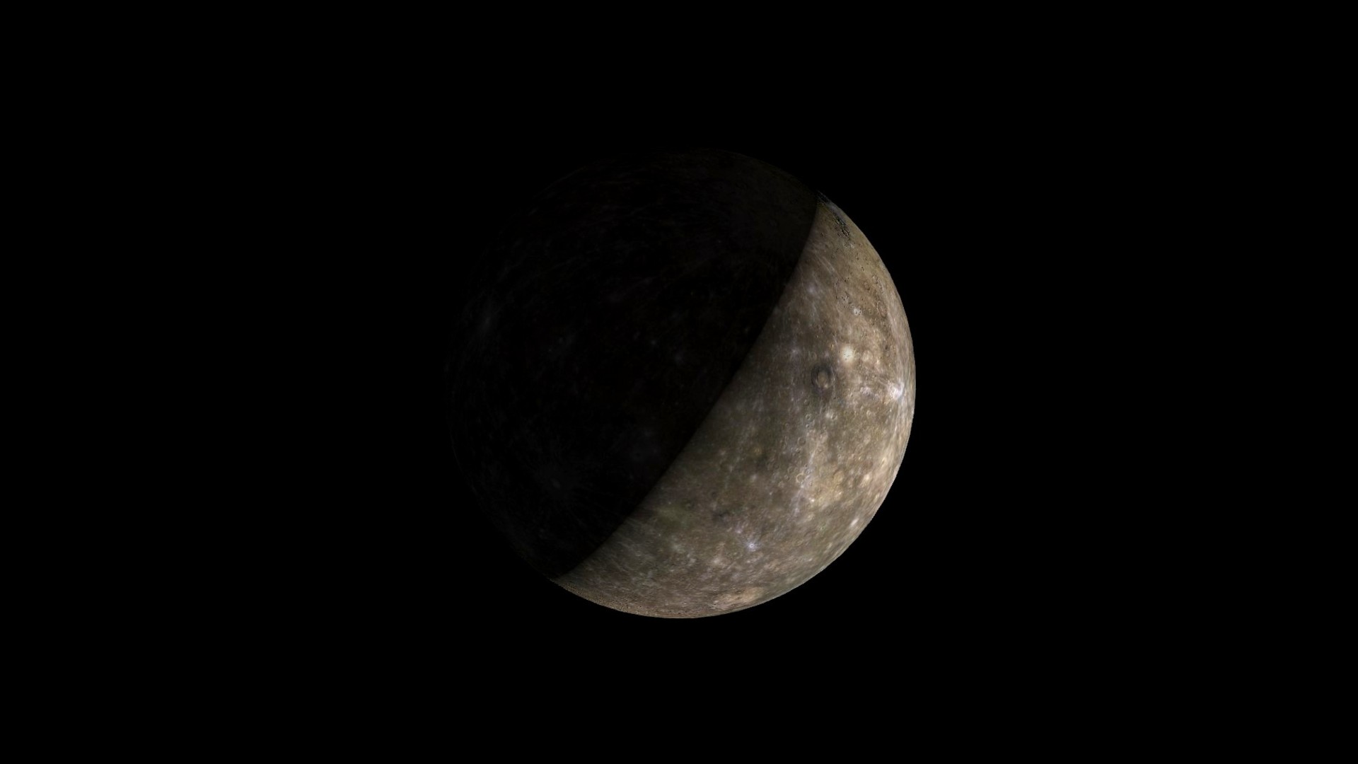 a mottled grey orb on a black background