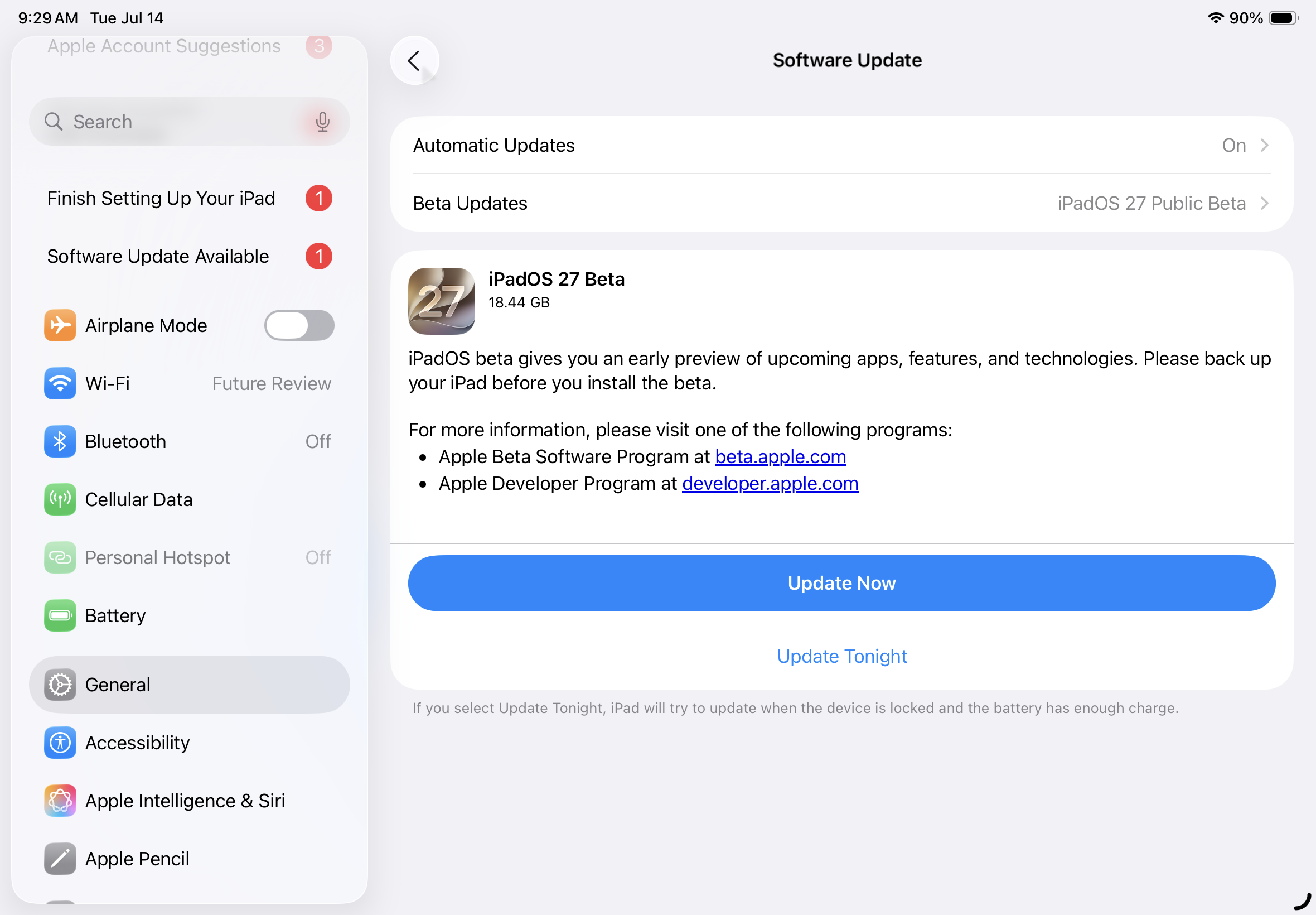 iPadOS 27 public beta