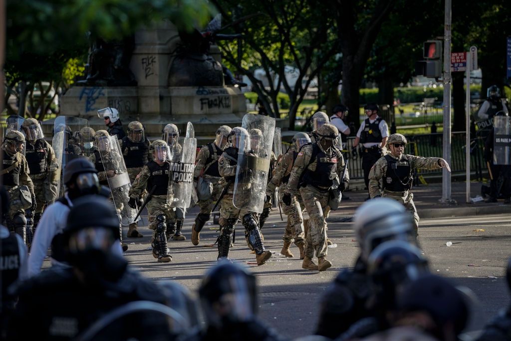 Law enforcement in Lafayette Square on June 1.