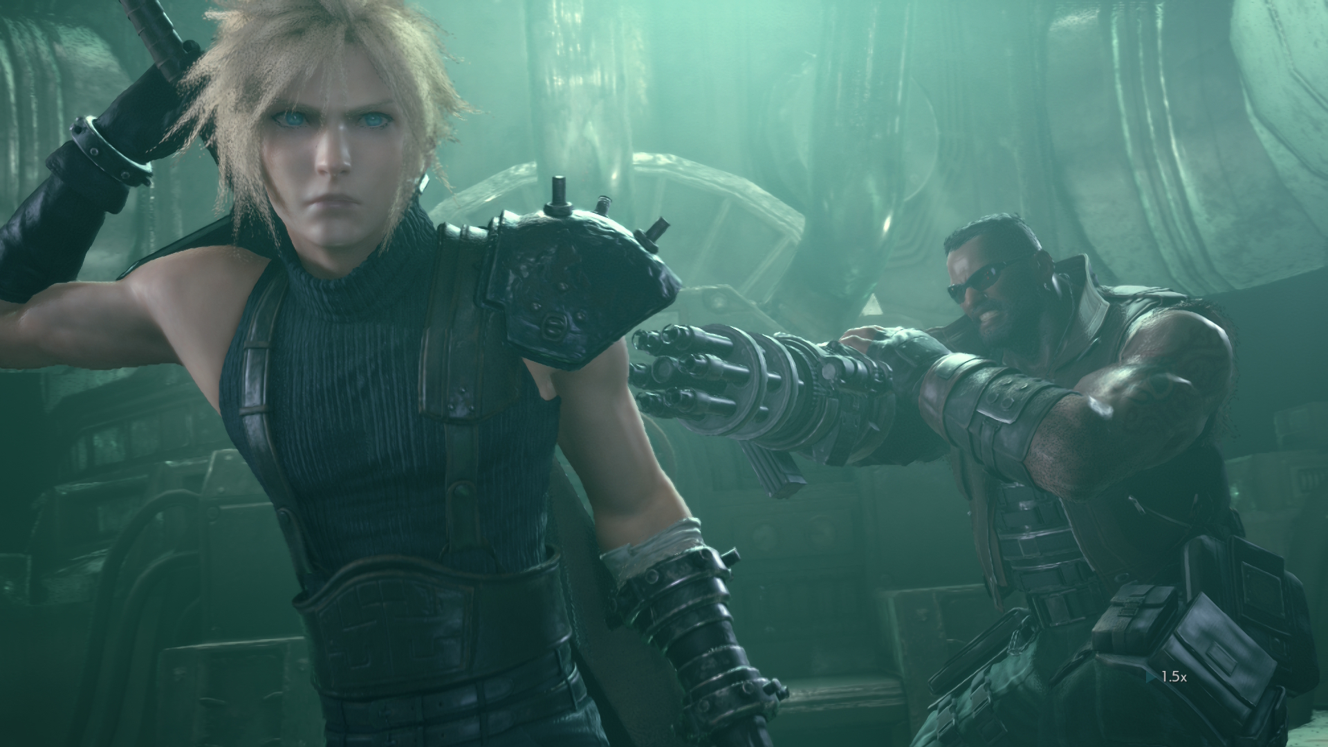 Final Fantasy VII Remake Switch 2 screenshot showing Cloud and Barrett