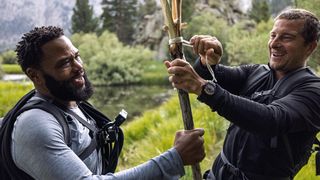 Anthony Anderson and Bear Grylls in the wild on Running Wild with Bear Grylls: The Challenge season 7