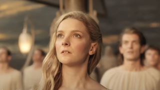 Morfydd Clark is Galadriel in The Lord of the Rings: The Rings of Power screenshot.