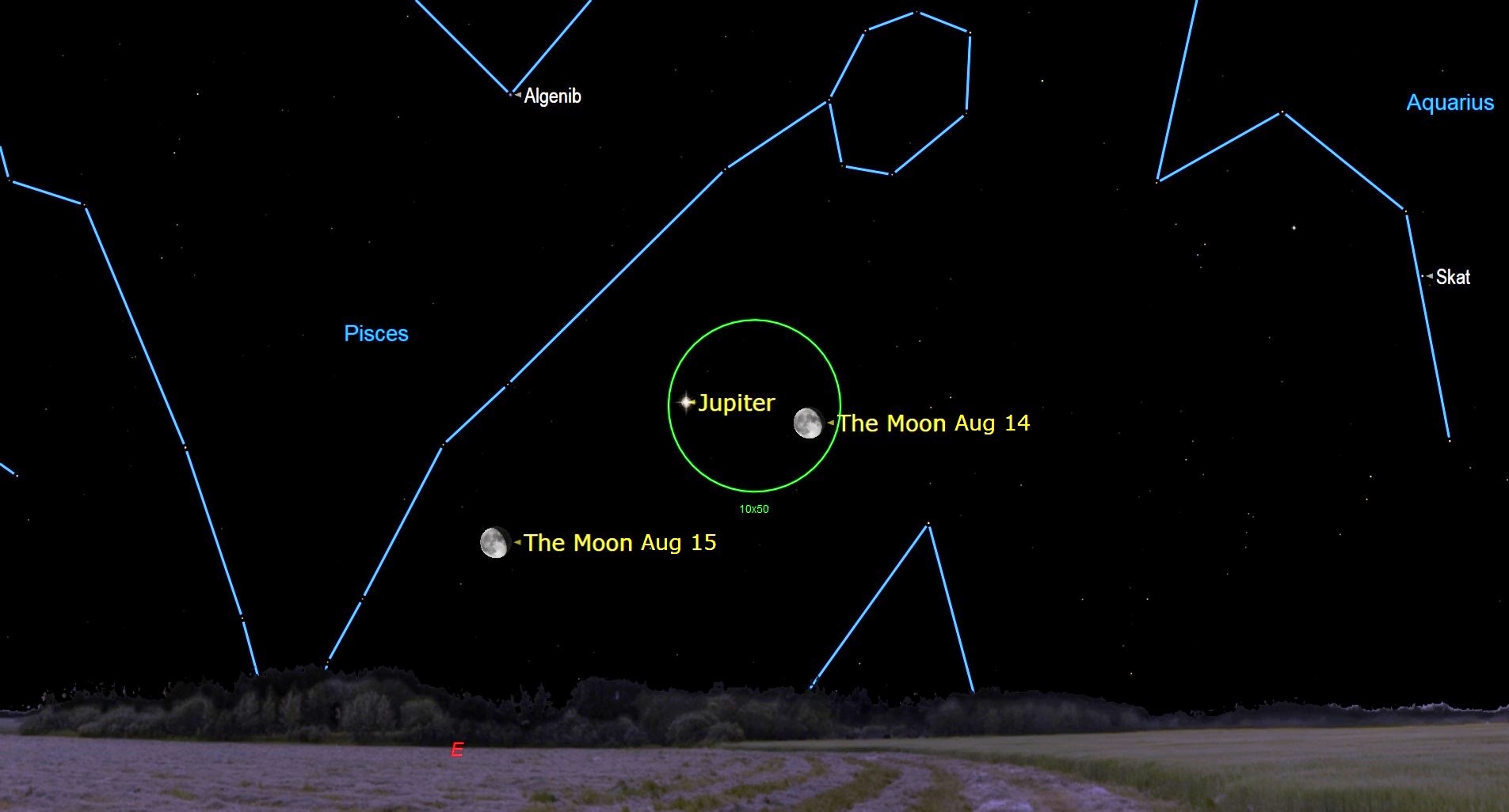 Jupiter and the moon on Aug. 14, 2022