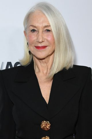 Helen Mirren is pictured with a glossy white-grey bob whilst attending 37th Annual American Cinematheque Awards Honoring Helen Mirren, Kevin Goetz And Screen Engine at The Beverly Hilton on February 15, 2024 in Beverly Hills, California.