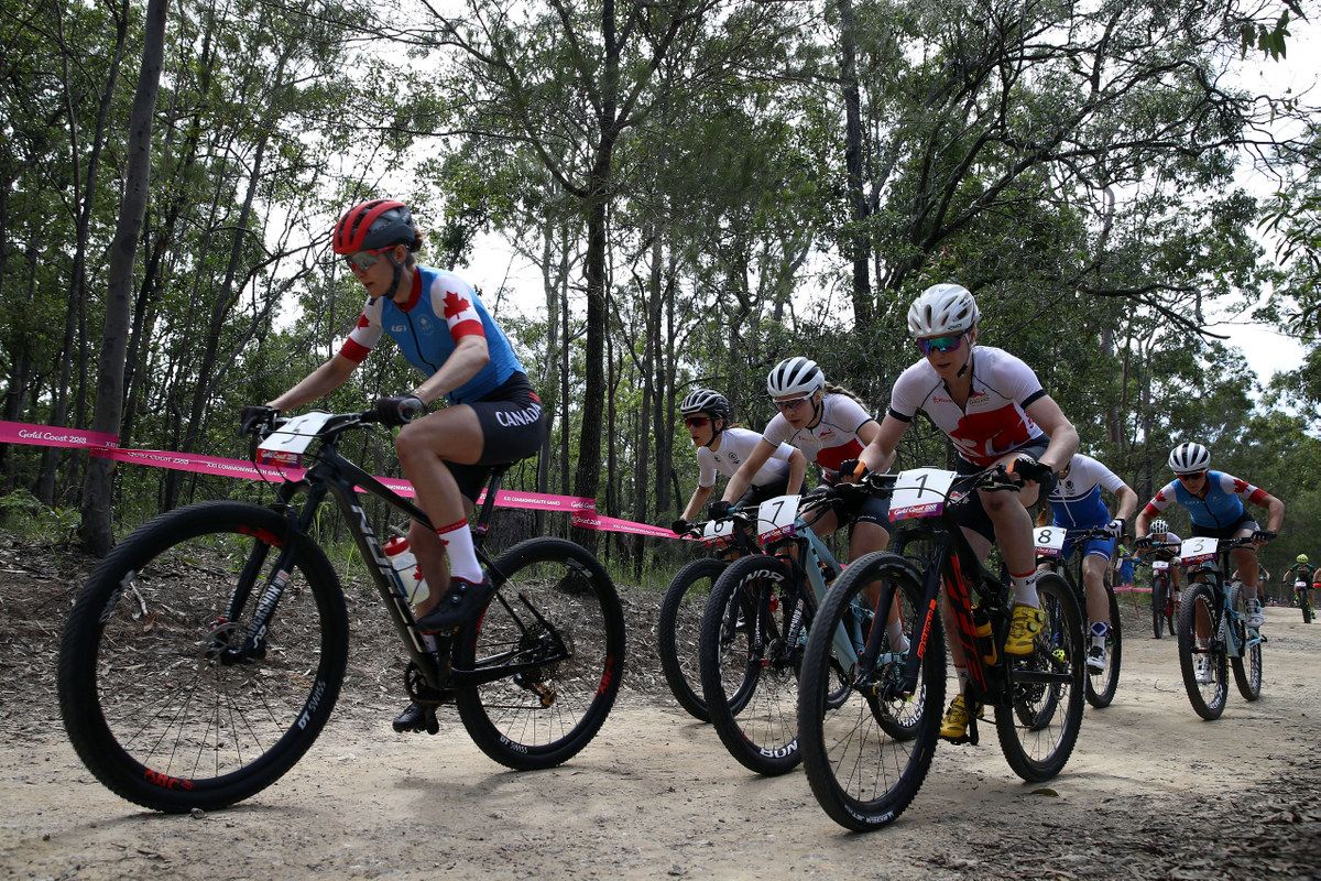 Haley Smith takes the front position on lap 1