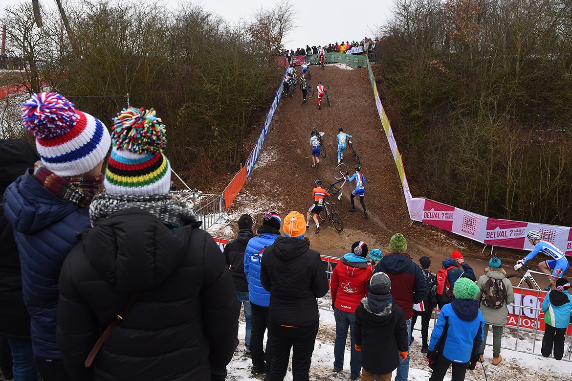 Riders tackle a climb
