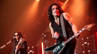 Paul Stanley and Gene Simmons onstage in Las Vegas
