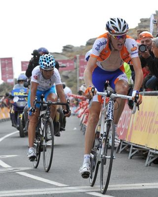 Robert Gesink (Rabobank) went on the attack with Ezequiel Mosquera.