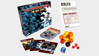The Walking Dead: The Dice Game box, rules, and components