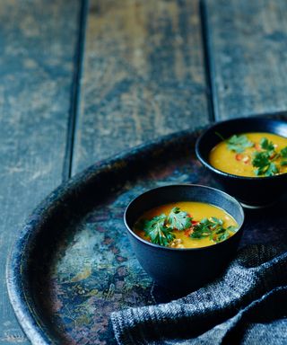 Butternut squash soup with thai spices