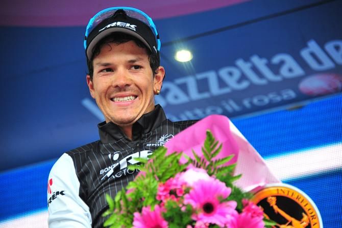 Julian Arredondo (Trek Factory Racing) all smiles on the Stage 18 podium
