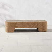 Remo Tavertine and Rattan Outdoor Coffee Table: $1,899 $949.50 | CB2
