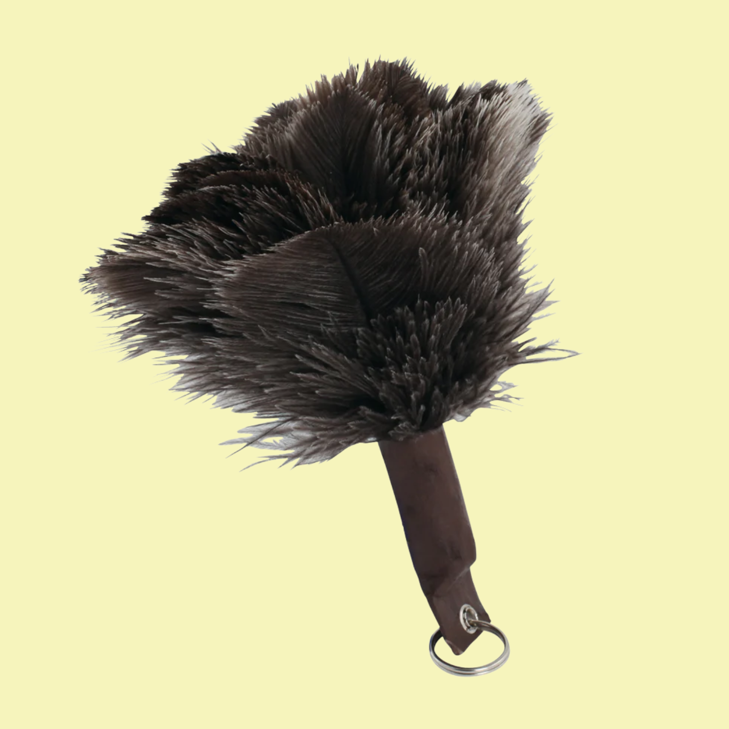 A handmade ostrich feather duster