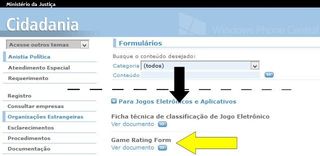 Finding the Brazilian Game Rating Form