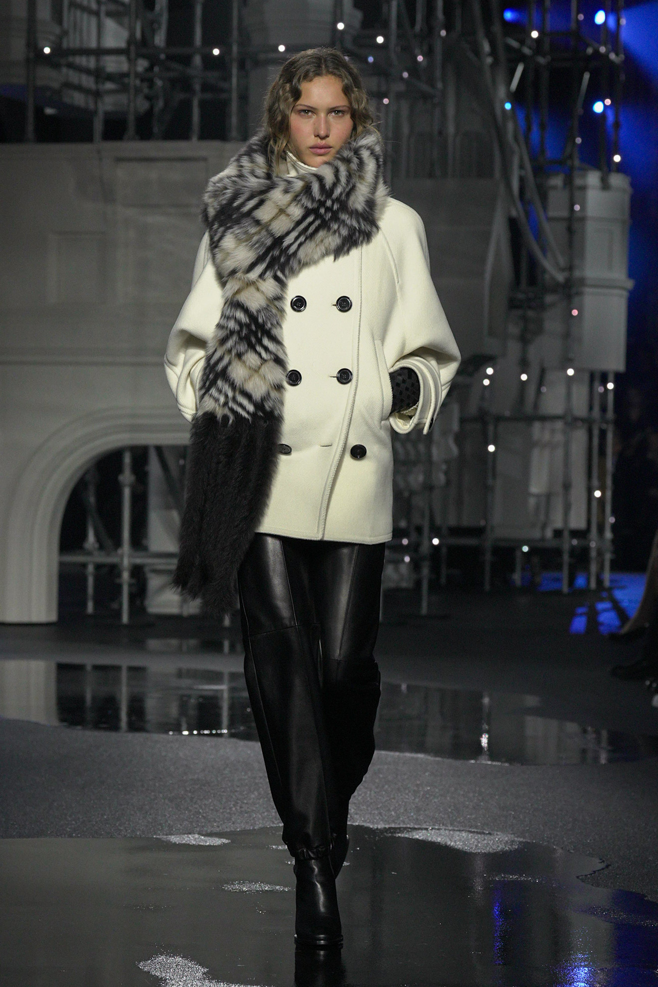 burberry nova check faux fur pieces being worn.