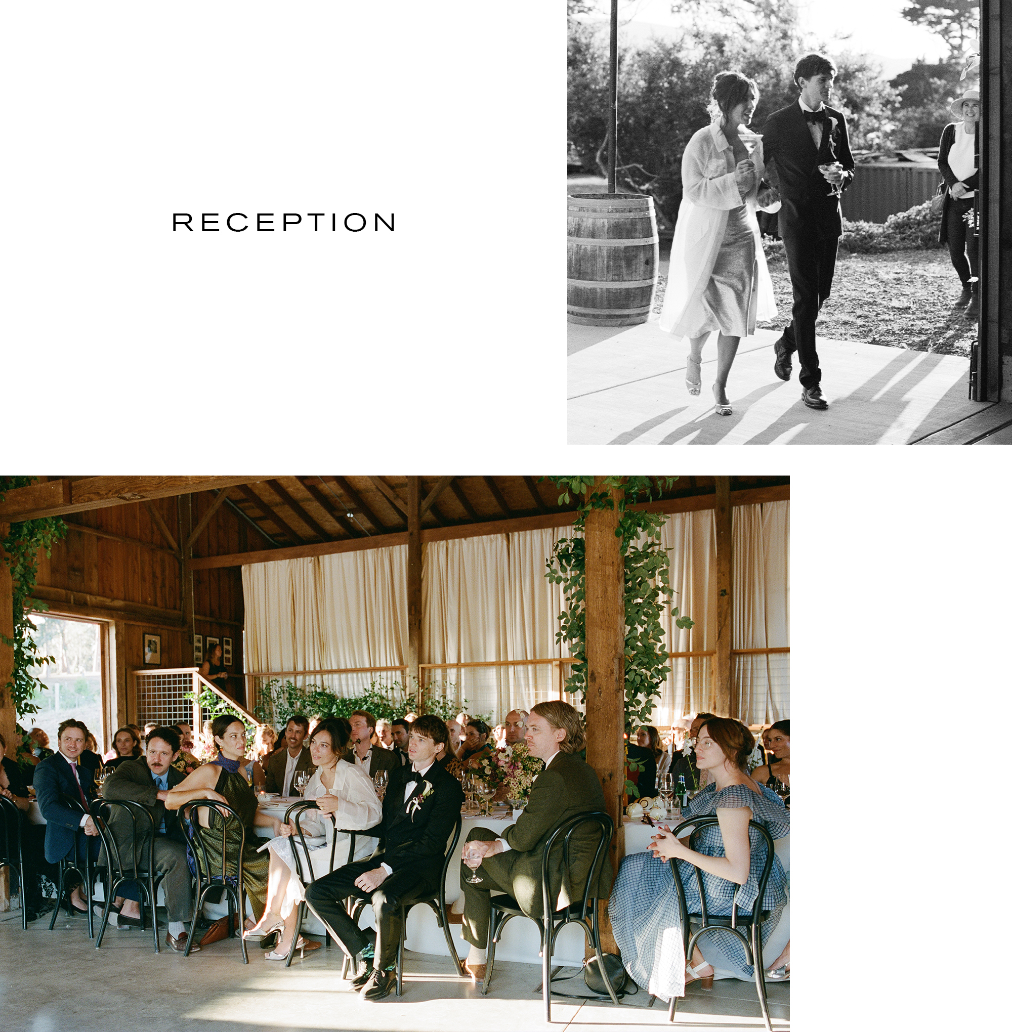 One image of Hadley and Charles walking into the room. Another is of them listening to the speeches.