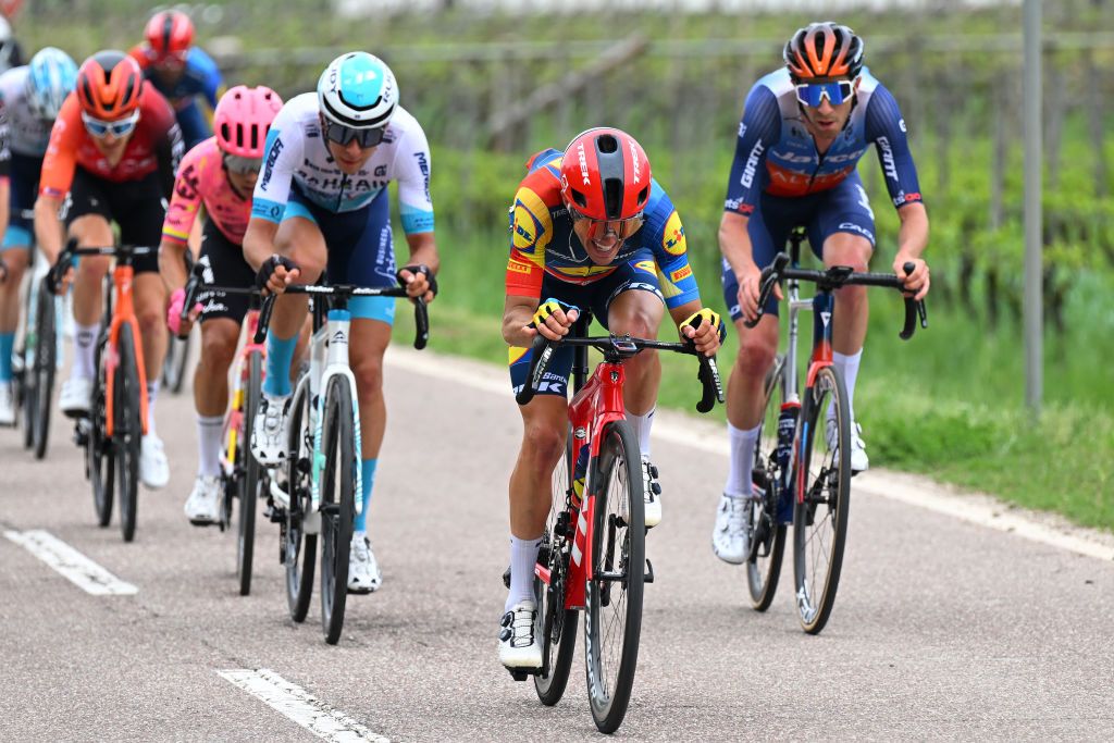 Juanpa Lopez on the attack at the Tour of the Alps