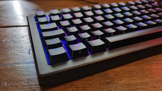 A close-up shot of the Glorious GMMK 3 HE's keycaps.