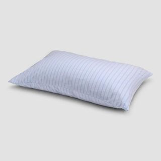 Pale Blue Favorite Shirt Stripe Cotton Pillowcases against a white background.