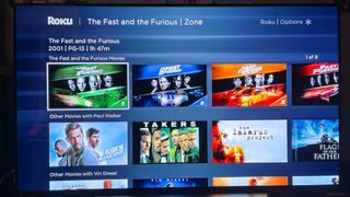 The Roku Streaming Stick 4K's Zone of Fast and Furious movies