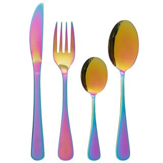 karina bailey 16pc rainbow iridecent cutlery