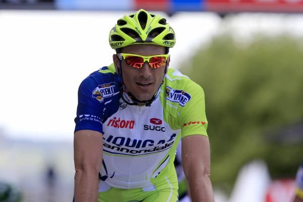 Ivan Basso (Liquigas-Cannondale) at the finish of stage 1.