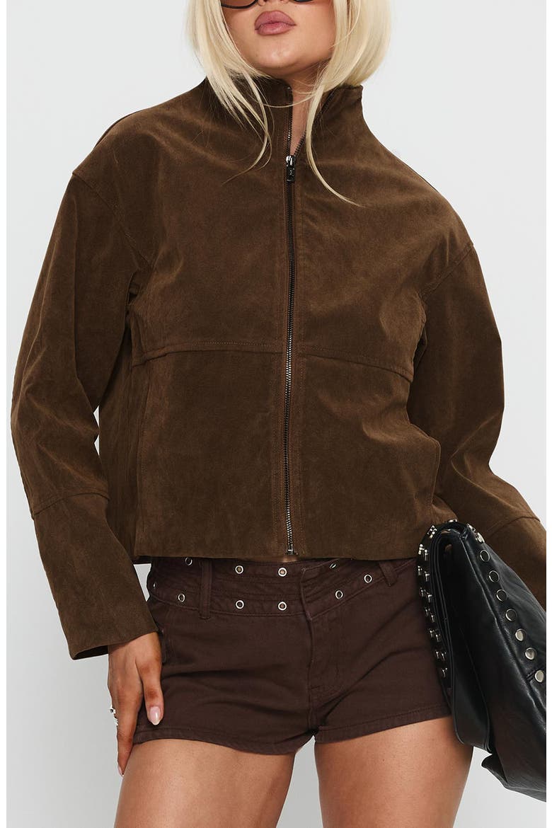 Jessalynn Faux Suede Full Zip Jacket