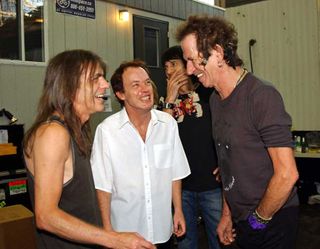 Angus and Malcolm Young with Keith Richards